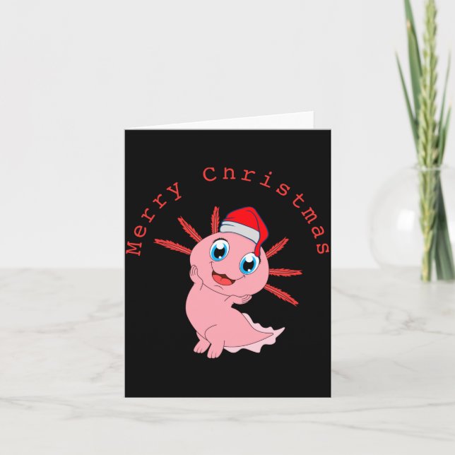 Carte Cute Axolotl Santa Merry Christmas T Shirt  (Devant)