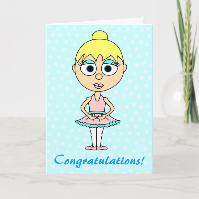 Carte Cute Ballerina Recital Congratulations Card (Devant)
