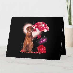 Carte Cute ballon en forme de coeur Setter Irlandais pou