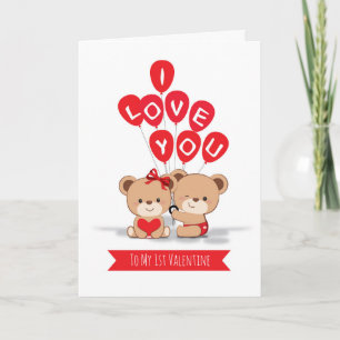 Carte Cute Bears Couple Valentine's Day Card