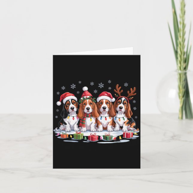 Carte Cute Bet Hound Christmas Pupes Dog Lovers Funny Ho (Devant)