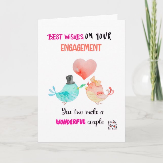 Carte Cute Birds Engagement Card (Devant)