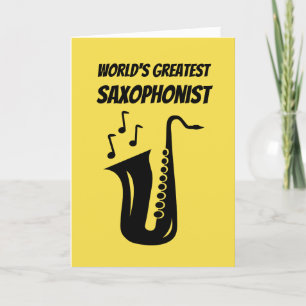 Carte Cute Birthday greeting card for saxophone player