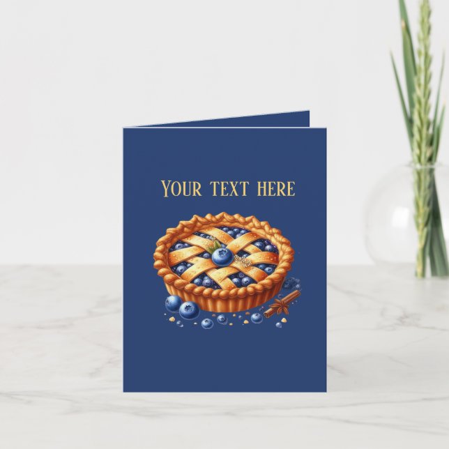 Carte Cute Blueberry pie customizable (Devant)