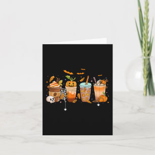 Carte Cute Boo latte Café Halloween Saison Éffrayante au