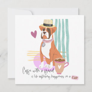 Carte Cute Boxer Chien Café Happiness Citer Toute Occasi