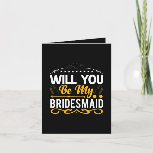 Carte Cute Bridesmaid word art add message  (Devant)