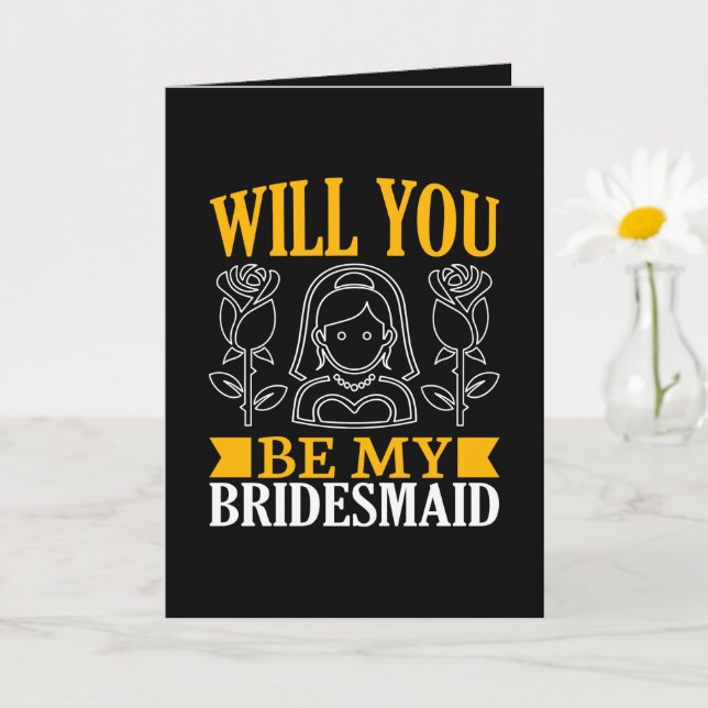 Carte Cute Bridesmaid word art add message  (Petite plante)
