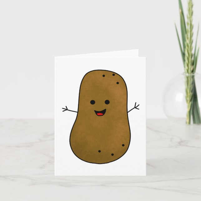Carte Cute Brown Cartoon Pomme de terre Générique Toute  (Devant)