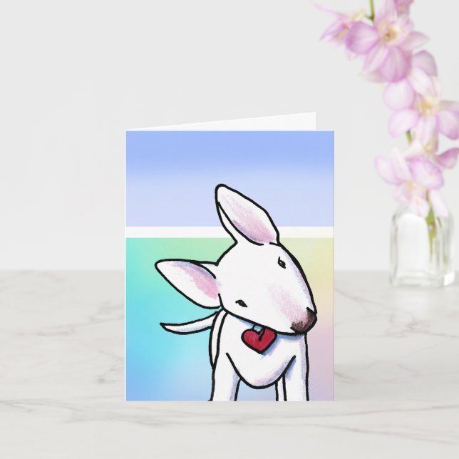 Carte Cute Bull Terrier (Orchidée)