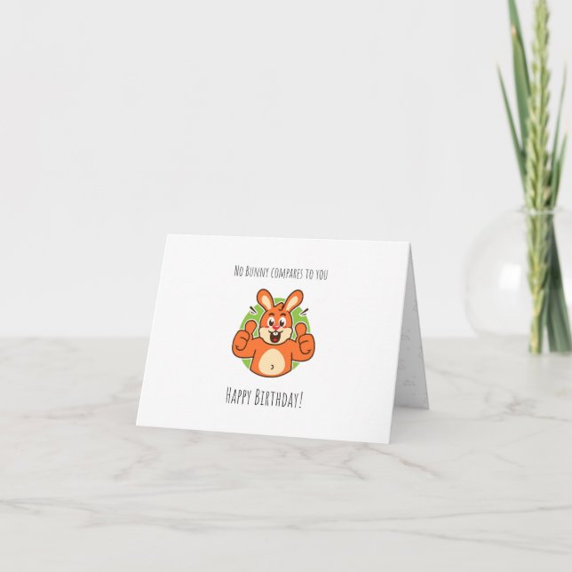 Carte cute bunny Folded Birthday Card Card for kids (Devant)