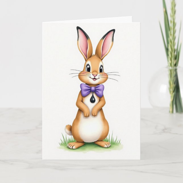 Carte Cute Bunny Friend Greeting Card (Devant)