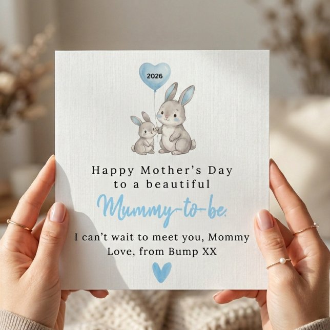 Carte Cute Bunny Mother’s Day Card for Mummy To Be (Créateur téléchargé)