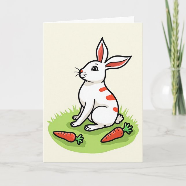 Carte Cute Bunny Rabbit Scene Card (Devant)