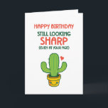 Carte Cute Cactus Pun À L'Air Sharp Funny Anniversaire<br><div class="desc">Carte d'anniversaire drôle et mignonne pour ceux qui aiment les puns et l'humour. Une façon idéale de souhaiter un joyeux anniversaire à vos amis et à votre famille. Visitez notre magasin pour plus de collection de cartes d'anniversaire. Vous y trouverez des cartes d'anniversaire cool, humoristiques et parfois sarcastiques pour votre...</div>