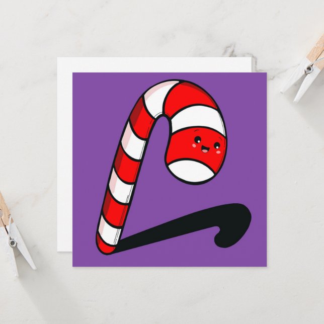 Carte Cute Candy Cane Christmas  (Devant/Arrière en situation)