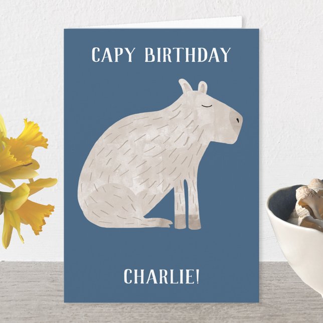 Carte Cute Capybara Anniversaire personnalisé (Créateur téléchargé)