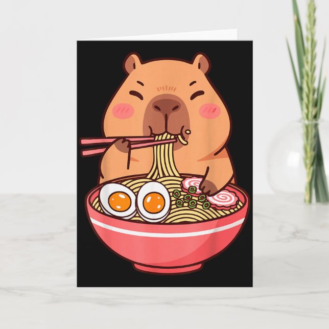 Carte Cute Capybara Ramen Kawaii Kids Boys Girls Cool An (Devant)