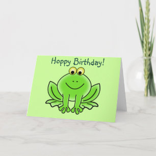 Carte Cute Cartoon Frog Hoppy Anniversaire Drôle Salutat