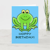 Cute Cartoon Frog Hoppy Anniversaire Drôle Salutat