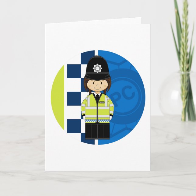 Carte Cute Cartoon policier britannique (Devant)