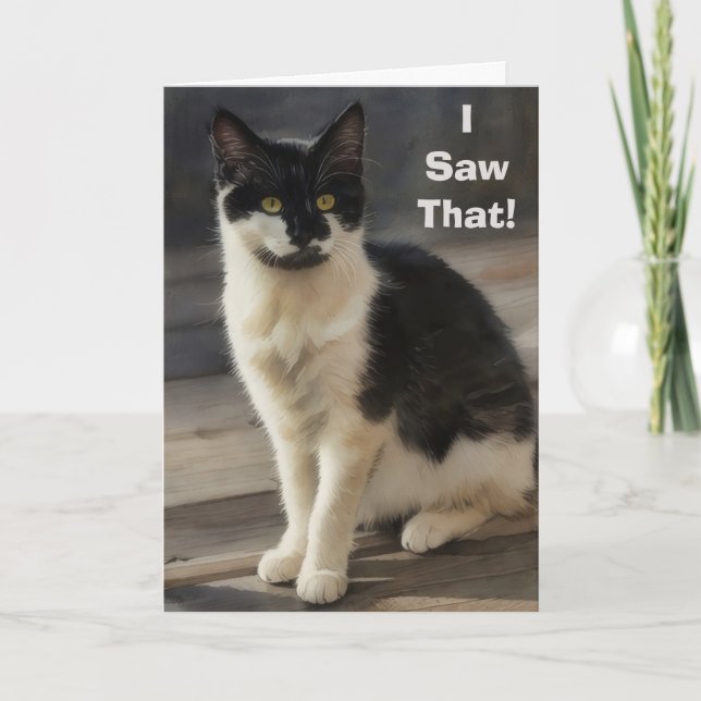 Carte Cute Cat Great Job Work Thanks Acknowledgement (Devant)