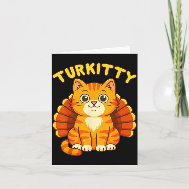 Carte Cute Cat Turkey Funny Thanksgiving For Men Women K (Devant)