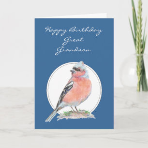 Carte Cute Chaffinch, Anniversaire Grand-Petit-fils