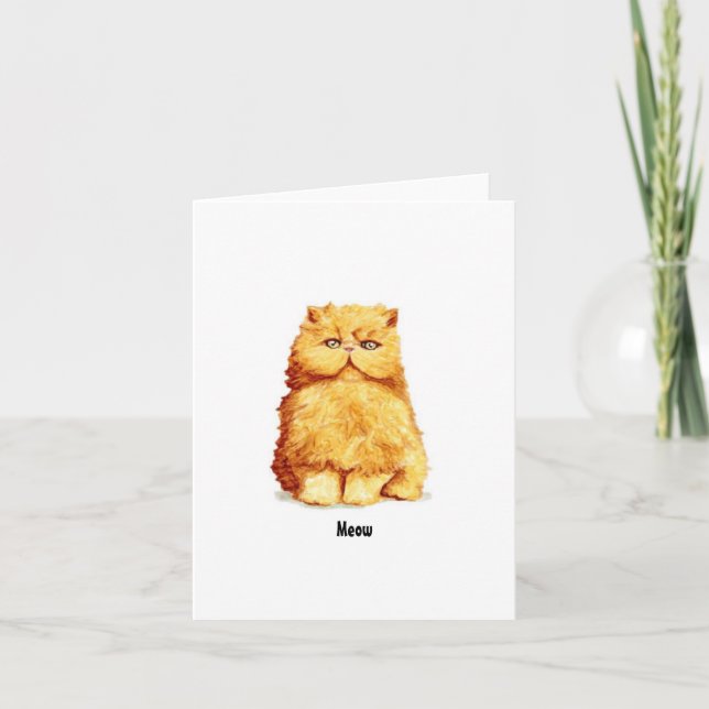 Carte Cute chat Perse Orange (Devant)