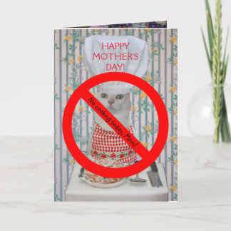 Carte Cute Chat Personnalisable Fête des Mères Pas de Cu