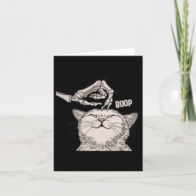 Carte Cute Chat Squelette Halloween Femme Animaux de com (Devant)