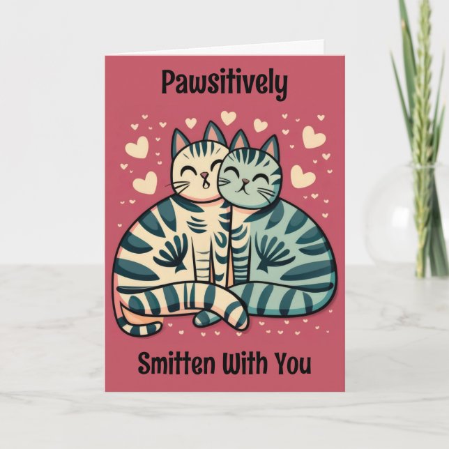 Carte Cute chat Valentine (Devant)