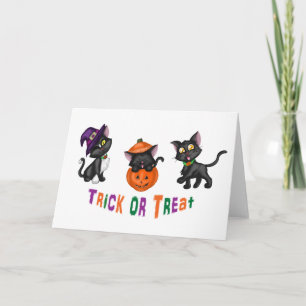 Carte Cute chats d'Halloween