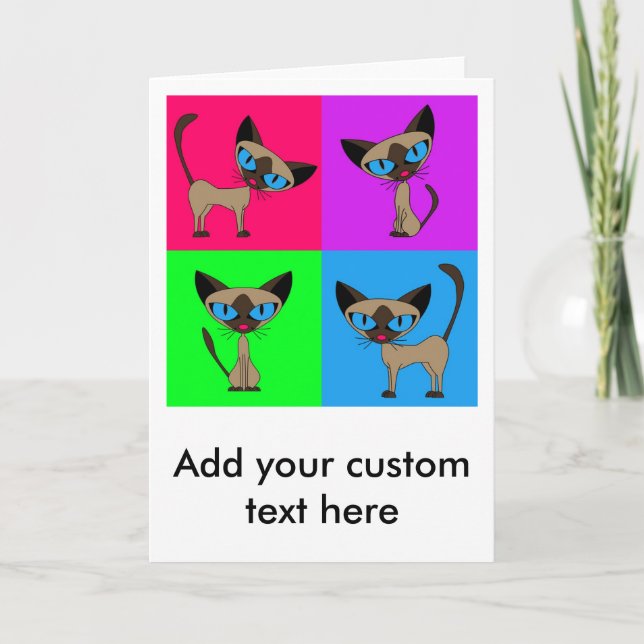 Carte Cute chats siamois (Devant)