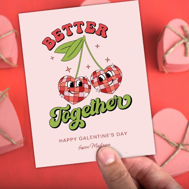 Carte Cute Cherry Hearts Friends Better Together (Créateur téléchargé)
