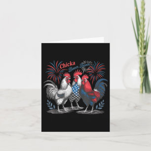 Carte Cute Chicka Boom Boom Drôle Poulet 4 juillet Pa