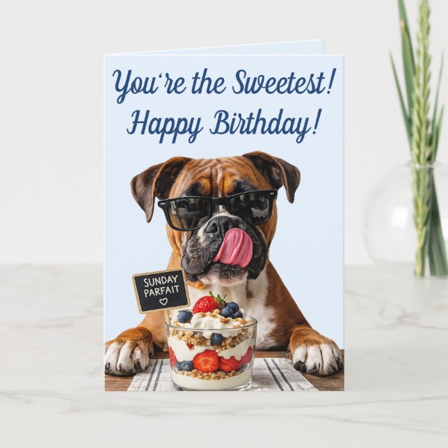 Carte Cute Chien & Sweets Anniversaire (Devant)