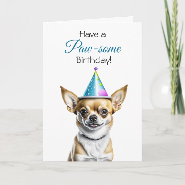 Carte Cute Chihuahua Puns Anniversaire (Devant)