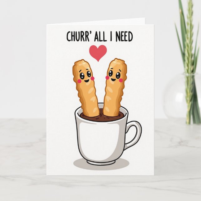 Carte Cute Churro Chocolate Love Card (Devant)