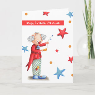 Carte Cute Clown Personnalisé Joyeux Anniversaire