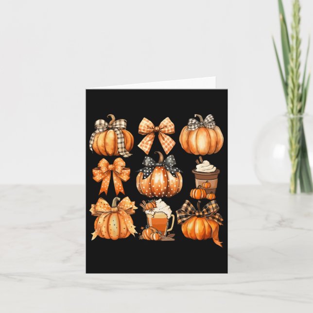 Carte Cute Coquette Bows Pumpkin Spice Coffee Latte Auto (Devant)
