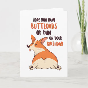 Carte Cute Corgi Amoureux des chiens Buttload Amusant Am