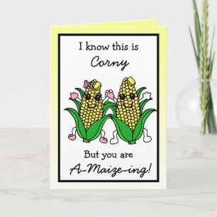 Carte Cute Couple's Corn Pun Flirty Romantic 
