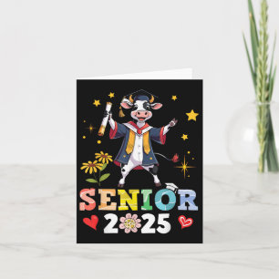 Carte Cute Cow Senior 2025 Graduation School College Uni
