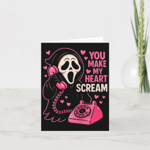 Carte Cute Creepy Horror fait crier mon cœur pour la Sai