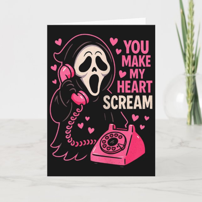 Carte Cute Creepy Horror Make My Heart Scream Saint-Vale (Devant)