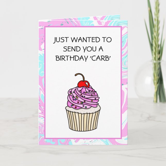 Carte Cute Cupcake Pun Personnalisé Anniversaire (Devant)