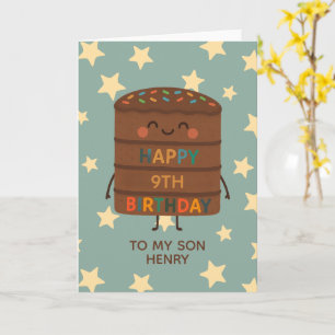 Carte Cute Custom Choco Cake Son 9e anniversaire