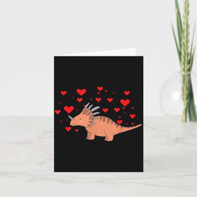 Carte Cute Dinosaur Shirt For Valentines Day _ Tricerato (Devant)
