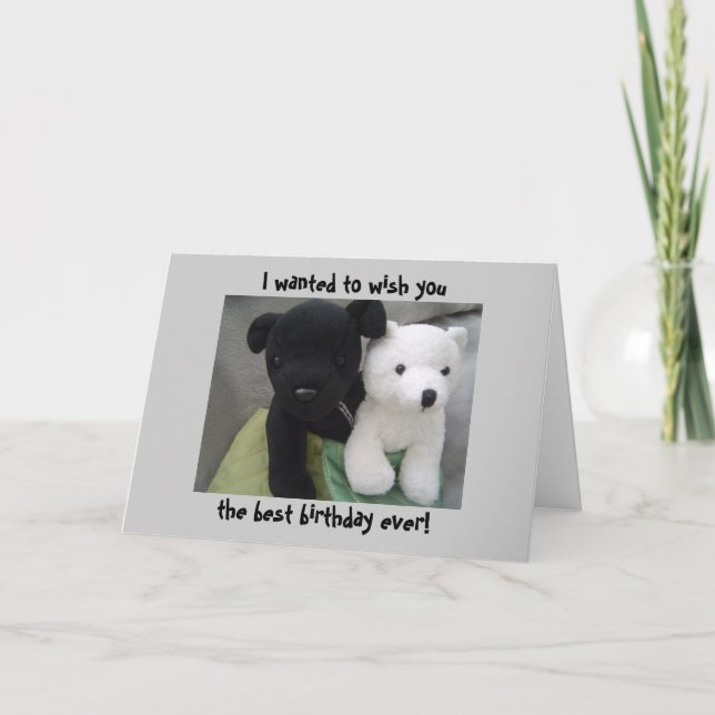 Carte Cute Dog And Bear Birthday (Devant)